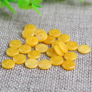 Resin Yellow Round Spacer <b>Beads</b> 2x6mm 2x8mm For DIY Jewelry Making Buddhist Prayer <b>Beads</b> Accessories GP019 - Product Image 1