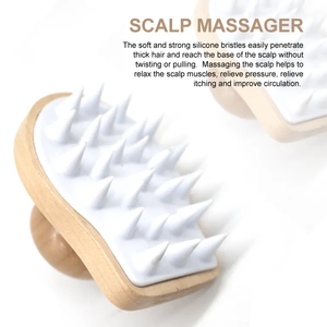 Cepillo <span class=keywords><strong>para</strong></span> el cuero cabelludo de madera grande de silicona suave con logotipo personalizado, masajeador de pelo, cepillo de champú de madera <span class=keywords><strong>para</strong></span> húmedo o <span class=keywords><strong>seco</strong></span> - Product Image 3