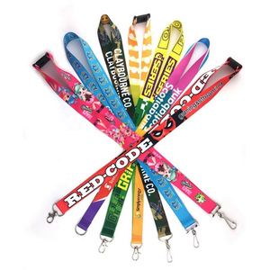 Lanière de cou personnalisée en polyester avec accessoire crochet, porte-badge promotionnel avec logo imprimé, fabrication sur mesure - Product Image 1