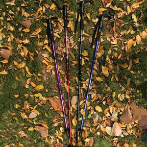 屋外旅行伸縮ハイキングスティッククライミングトレッキングポールアルミニウム合金ゴム調整可能長20-50cm炭素タングステン - Product Image 4