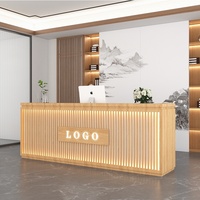Nouveau bureau de réception en bois de style chinois moderne pour les salons de beauté Centres de santé Restaurants Bureau Sociétés Comptoir de réception