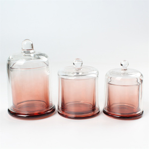 تصميم جديد بألوان مخصصة لجرار شموع زجاجية فاخرة فارغة وحاويات مع غطاء - Product Image 2