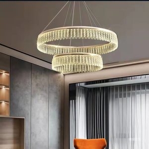 JYLIGHTING Lampadario Contemporaneo a Doppia Colonna Circolare con Texture Scintillante, Illuminazione Premium per Suite e Foyer <span class=keywords><strong>di</strong></span> Hotel - Product Image 2