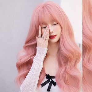Wholesale 60cm Long Pink Body Wave <strong>Lolita</strong> <strong>Wig</strong> New Beautiful Fashion Synthetic Anime Halloween Party Cosplay <strong>Wig</strong> For Women - Product Image 3