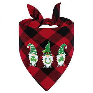 Christmas Pet Bandanas Plaid Pattern Single Layer Dog Cat Neck <b>Scarf</b> Festival Winter Accessory - Product Image 2
