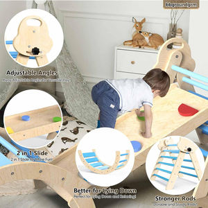 Structure d'escalade en bois pour enfants en bas âge, robuste, pour l'intérieur et l'extérieur, aire de jeux jungle pour enfants en intérieur - Product Image 2