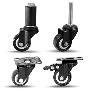 <span class=keywords><strong>Ruedas</strong></span> giratorias de PVC de vástago largo para silla de oficina negra, extensiones de <span class=keywords><strong>ruedas</strong></span> para muebles, <span class=keywords><strong>ruedas</strong></span> giratorias con bloqueo de carga ligera - Product Image 1