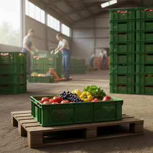 KE 170 Full Perforated Plastic <b>Crate</b> Virgin HDPE Heavy Duty Stackable Recyclable Industrial <b>Storage</b> Agriculture Harvest Food - Product Image 3