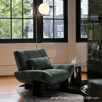 Chaise longue inclinable moderne ergonomique avec pieds en bois massif à profil bas pour chambre, salon, hôtel, maison