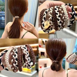 ยางรัดผมแบบถัก ผสมสี ผ้าผสมยางยืด สำหรับมัดผมทรงบัน ใช้ได้ทุกวัน - Product Image 1