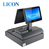 Sistema de Punto de Venta Todo en Uno LICON con Pantalla Dual e Impresora Térmica Integrada para Supermercado