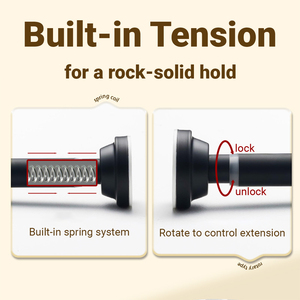 <span class=keywords><strong>Tringle</strong></span> à rideau télescopique modulaire réglable en acier inoxydable 25 mm, installation facile, extensible, multi-sections, pour penderie et placard - Product Image 3