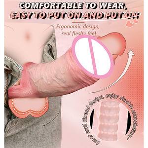 FAAK Dildo berongga realistis cincin lengan <span class=keywords><strong>Penis</strong></span> bagian terbuka ukuran <span class=keywords><strong>S</strong></span> M silikon Dildo cincin selubung pembesar <span class=keywords><strong>Penis</strong></span> mainan seks untuk pria - Product Image 4