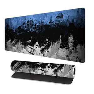 Grand tapis de souris imperméable à motif encre bleu-noir, design personnalisé, tapis de jeu, tapis de bureau pour ordinateur avec base en caoutchouc pour le bureau - Product Image 3