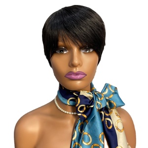 Perruque <span class=keywords><strong>de</strong></span> <span class=keywords><strong>cheveux</strong></span> humains noirs naturels <span class=keywords><strong>coupe</strong></span> Pixie <span class=keywords><strong>de</strong></span> 4 pouces avec franges Perruque <span class=keywords><strong>de</strong></span> <span class=keywords><strong>cheveux</strong></span> vierges lisses sans dentelle sans colle <span class=keywords><strong>de</strong></span> densité 150% <span class=keywords><strong>pour</strong></span> femmes - Product Image 1