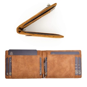 Custom RFID Blocking Money Clip Wallet Minimalist Front Pocket Leather Wallet for Men - Product Image 4