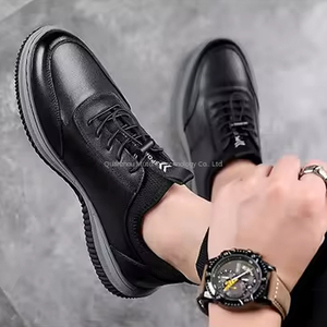 Chaussures pour hommes en cuir PU imperméable à bande élastique pour la marche en plein air, respirantes, confortables, classiques, été, vente chaude - Product Image 4