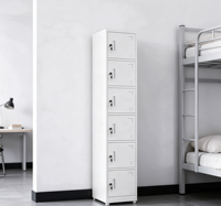 Casier métallique à 6 niveaux, armoire en acier verrouillable à 6 portes, casier vertical multi-compartiments pour personnel, salle de sport, école, dortoir