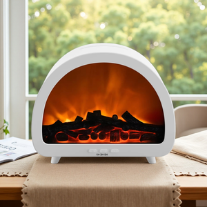 Diffusore di Aromi con Fiamma 3D, Umidificatore a Ultrasuoni con Effetto Legno, Diffusore di <span class=keywords><strong>Oli</strong></span> <span class=keywords><strong>Essenziali</strong></span> <span class=keywords><strong>per</strong></span> Ambienti Interni Secchi - Product Image 1