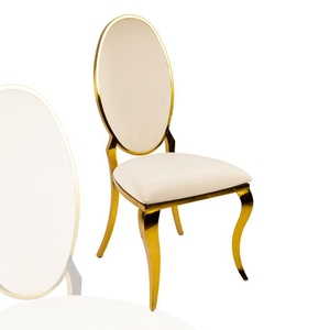 Silla moderna <span class=keywords><strong>para</strong></span> banquetes <span class=keywords><strong>de</strong></span> acero inoxidable dorado <span class=keywords><strong>para</strong></span> eventos, comedor con cómodo cojín <span class=keywords><strong>de</strong></span> terciopelo <span class=keywords><strong>de</strong></span> cuero con respaldo - Product Image 1
