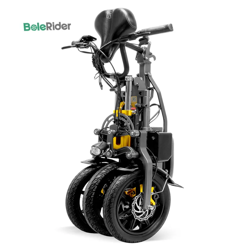 Patinete eléctrico plegable para adulto, bicicleta con batería dual de 500 vatios, 48v, 14 pulgadas, 2 personas, 3 ruedas
