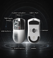 Souris de jeu sans fil IPI Haze X Tri-Mode PAW3955 52000 DPI Taux de polling 8K Interrupteur haptique TMR Légère RGB Rechargeable Esports
