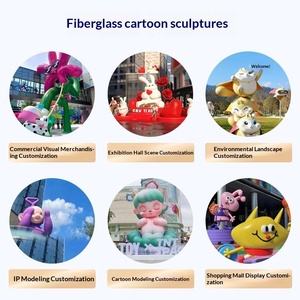 Esculturas de Fibra de Vidrio Hechas a Medida, Mascotas de Dibujos Animados Populares, Adornos Decorativos, Decoración de Paisajes Exteriores, Decoración de Suelos Moderna - Product Image 5