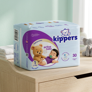Pañales para Bebé Kippers Talla 1, 30 Unidades, Pañales Desechables con Cinta Adhesiva, Tela No Tejida, Impresos, Suaves, Transpirables, de Alta Absorbencia - Product Image 2