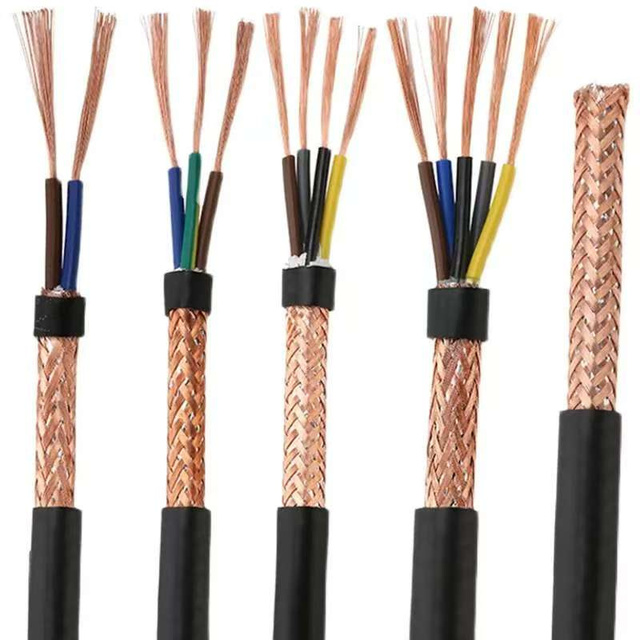 2-24 Cores Braided Copper Shielded Anti-interference 300/500V Flexible Stranded BC Conductor Signal RVVP Control Power Cable