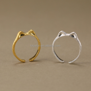 لوتس متعة حقيقية الفضة الاسترلينية أزياء أنيقة قابل للتعديل القط الأذن خاتم المرأة التي يرجع تاريخها حفل زفاف جودة فاخرة غرامة - Product Image 2