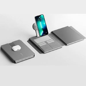 Customized New Design Luxury Business Three-in-one Wireless Charging <b>Notepad</b> MAGSAFE Magnetic Wireless Fast Charging Notebook - Product Image 1
