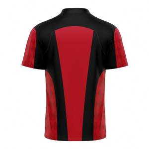 Uniforme de Fútbol Personalizado de Moda en Negro y Rojo, con Estampado Distintivo en el Pecho, Transpirable, de Secado Rápido, Cuello en V, Manga Corta, Ligero, 100% - Product Image 2