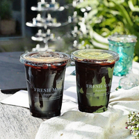 Gobelets transparents en PET, épais et robustes, avec couvercles, 16 oz, 20 oz, logo personnalisé, café froid, soda, dessert, vente à emporter, restauration, service alimentaire, vente en gros