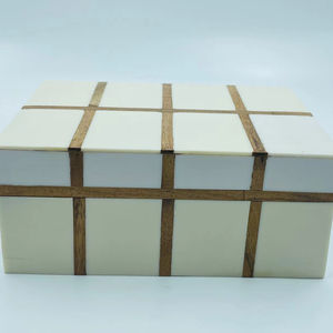 Caja de Almacenamiento Rectangular Hecha a Mano con Hueso y Madera, Incrustaciones de Madreperla, para Joyería, Éxito de Ventas 2025, Origen India, Modelo 34648 - Product Image 1