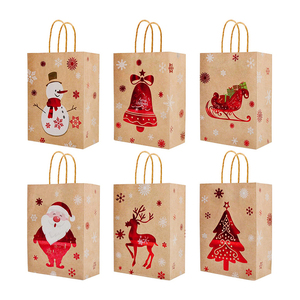 Recyclable Wholesale <strong>Cheap</strong> Price Xmas Tote <strong>Bags</strong> Packaging <strong>Christmas</strong> Party Favors <strong>Gift</strong> Shopping Kraft Paper <strong>Bag</strong> with Handle