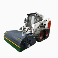 Rainbow 1800mm Geschlossene Kehrbürste mit Stahldraht-Nylon-Hybridbürste, 0,6m³ Trichter, Gabelstapler-Montage für die Straßenreinigung von Schutt und Abfällen