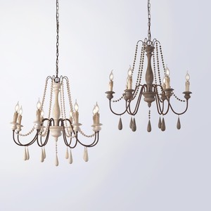 Lampadario Rustico <span class=keywords><strong>in</strong></span> <span class=keywords><strong>Legno</strong></span> Stile Country Americano e Francese, LED Dimmerabile, Luce Calda, per Sala da Pranzo, Candelabro con CRI 90 - Product Image 2