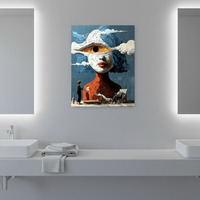 Peinture décorative abstraite 3D de luxe moderne Wabi Sabi sur toile, peinte à la main, pour mobilier de salle à manger, format super grand