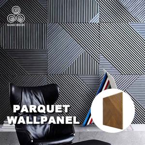 MUMU panneau mural en <span class=keywords><strong>bois</strong></span> 3D Design Architectural, panneau de découpe ondulé pour salon TV - Product Image 4