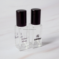 Botol parfum kosong Roll on kaca persegi gulung 15ml 9ml 8ml 5ml dengan kaca/rol baja plastik