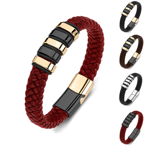 Pulseras <span class=keywords><strong>de</strong></span> muñeca <span class=keywords><strong>de</strong></span> acero inoxidable estilo Punk <span class=keywords><strong>de</strong></span> lujo para hombres y niñas, cierre magnético <span class=keywords><strong>de</strong></span> piel sintética roja, cuerda <span class=keywords><strong>de</strong></span> perlas, Idea <span class=keywords><strong>de</strong></span> regalo <span class=keywords><strong>de</strong></span> <span class=keywords><strong>amistad</strong></span> - Product Image 1