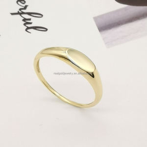 Anillo clásico de oro de 14 quilates con grabado personalizado, joyería de oro sólido - Product Image 2