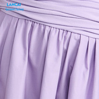 Robe d'été Maxi personnalisée élégante de couleur unie à une épaule sans manches avec poches latérales