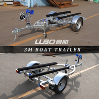 Remorque de bateau superposé en bois de 3m