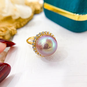 แหวนเงินแท้ S925 สำหรับทำเครื่องประดับ DIY แบบเปล่า พร้อมที่ใส่ลูกปัดกลมขนาด 12-13 มม. สำหรับใส่ไข่มุกเม็ดเดี่ยว รุ่น 10098 - Product Image 3