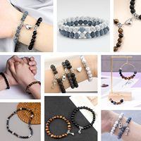 450 perles de chakra en pierre pour la fabrication de bijoux, kit de fabrication de bracelets porte-bonheur, bracelets magnétiques DIY pour couples, perles de lave