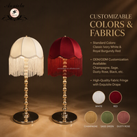 Lampe de table vintage ANNIELU en gros avec pompons, abat-jour perlé doré rechargeable, lumière de centre de table pour mariage, événement, fête, banquet
