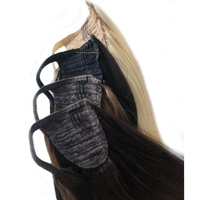 Js-J2 droite longue indienne Remy cheveux Double dessiné Clip-in queue de cheval Extension Machine Double trame enveloppante