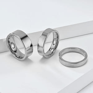 Tungsten Steel <b>Ring</b> Gold Color Unisex Engagement <b>Plain</b> Band Jewelry Index Finger <b>Ring</b> - Product Image 2
