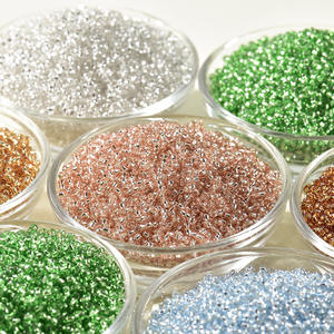 Cuentas de Cristal Rococó Redondas y Coloridas con Interior Plateado de 2mm / 3mm al por Mayor, Bolsas de 30g/100g/450g, Abalorios de Moda para Pulseras - Product Image 1